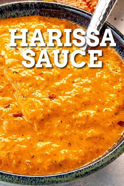 Harissa Sauce Homemade Sriracha, Harissa Sauce, Harissa Recipes, Recipe Sauce, Chili Pepper Recipes, Pepper Sauce Recipe, Homemade Hot Sauce, Paprika Sauce, Harissa Paste