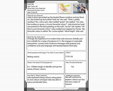 This template is to be used as an observation for children. The Individual Child Observation guides Educators in taking observations of children. It i... Observation Examples, Eylf Outcomes, Aussie Childcare Network, High Scope, Daycare Lesson Plans, Early Childhood Education Resources, Learning Stories, Hello Kitty Colouring Pages, Target Kids