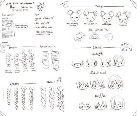 Hair stuff by Hyan-Doodles on DeviantArt Hyanna Natsu, Art Tips And Tricks, Drawing Hair Tutorial, Hair Sketch, How To Draw Anime, How To Shade, Drawing Hair, Hair Drawing, Draw Anime