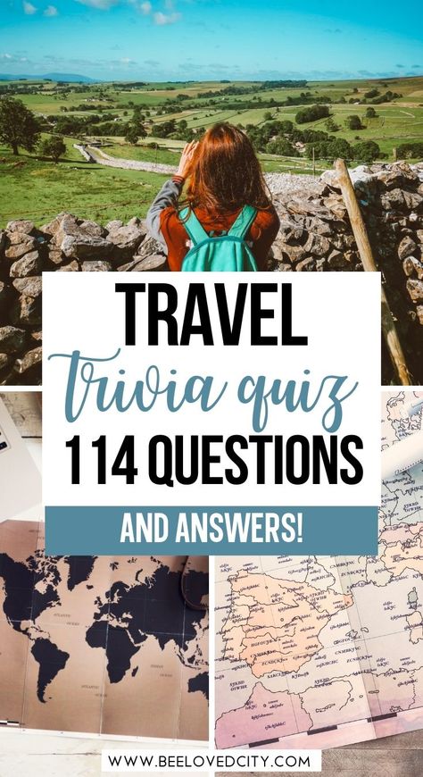 The Ultimate Travel Trivia: 114 Travel Quiz Questions - BeeLoved City Travel Trivia, Trivia Questions For Kids With Answers, Travel Trivia Questions And Answers, Travel Trivia Questions, World Trivia Questions And Answers, Geography Trivia Questions And Answers, Geography Quiz Questions, World Quiz, Trivia Categories