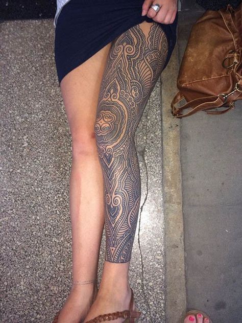 The amount of time it must have taken to create this leg sleeve is astounding. #InkedMagazine #legsleeve #tattoo #tattoos #Inked #art Tattoo Pierna Mujer, Tattoo Bein Frau, Tattoo Frau, Tattoo Pierna, Tattoo For Baby Girl, Full Leg Tattoos, Tattoo Spots, Tattoo Female, Best Tattoos For Women