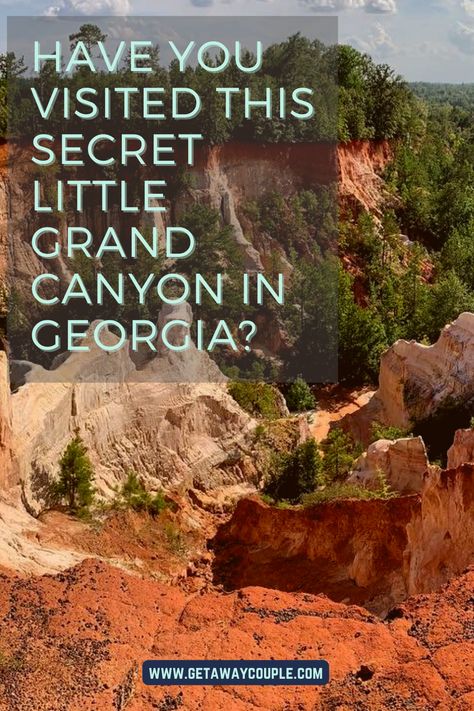 One of Georgia's best kept secrets is the Little Grand Canyon. If you're headed to Georgia, a pit stop to the Little Grand Canyon is a must. Have You Visited This Secret Little Grand Canyon in Georgia? Little Grand Canyon Georgia, Grand Canyon Family Vacation, Tallulah Gorge, Providence Canyon, Grand Canyon Tours, North Rim Grand Canyon Hikes, Amicalola Falls, Cloudland Canyon, Hiking The Grand Canyon Rim To Rim