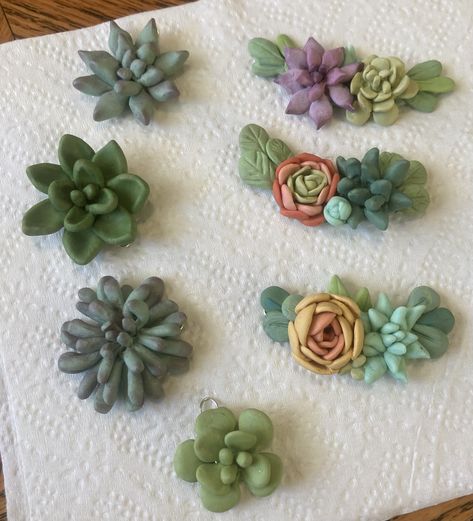 Polymer Clay Crafts Ideas, Clay Crafts Ideas, Clay Succulents, Clay Craft Ideas, Mini Succulents, Clay Craft, Polymer Clay Crafts, Polymer Clay Jewelry, Crafts Ideas