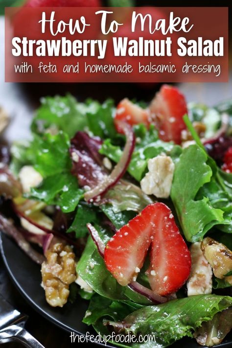 Joanna Gaines Strawberry Salad, Strawberry Walnut Salad Recipe, Spring Mix Strawberry Salad Recipes, Best Spring Salad Recipes, Salad With Strawberries And Pecans, Bridal Shower Salad Ideas, Spring Mix Salad Recipes Simple, Salads With Strawberries, Salad With Strawberries And Feta