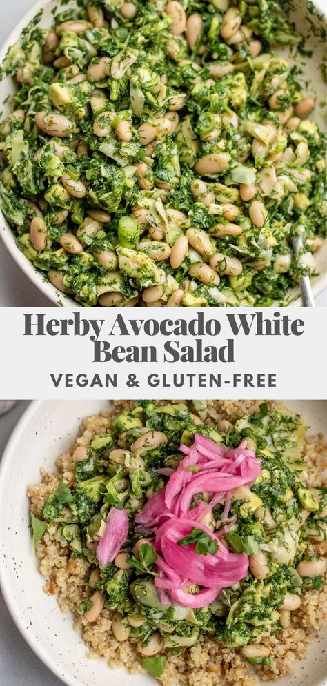 Vegan Bean Salad, White Bean Salad, No Cooking, Vegan Salad, Summer Salad, White Bean, Bean Salad, Bean Recipes, Vegan Eating