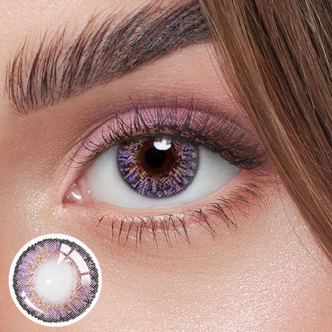 Purple Contact Lenses, Prescription Contact Lenses, Purple Contacts, Contacts Lenses, Colored Eye Contacts, Cosplay Contacts, Beautiful Eyes Color, Eyes Color, Chic Frames