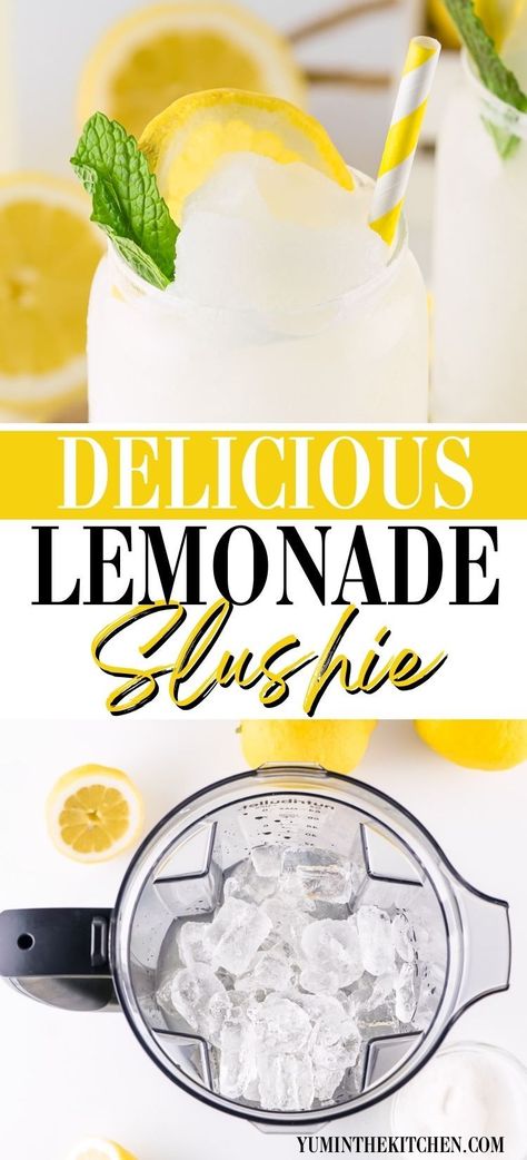 How To Make Frozen Lemonade, Minute Maid Frozen Lemonade Recipe, Lemon Slushie Recipe, Frozen Lemonade Recipe, Lemonade Slushie Recipe, Lemonade Slushie, Floral Drinks, Snowball Stand, Fun Holiday Drinks