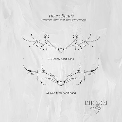 Cute heart designs perfect for an arm band or tramp stamp! Repeatable designs - claim through flash link in bio 💗 - - - - - #flashdesign #neotribal #tattooflash #tattooinspo #trampstamp #armband #bandtattoo #tattooideas #tattoostyle #flashtattoo #hearttattoo Cute Heart Designs, Tattoos Heart, Tattoo Designer, Small Girly Tattoos, Fantasy Tattoos, Small Pretty Tattoos, Cute Tiny Tattoos, Heart Tattoo Designs, Stylist Tattoos