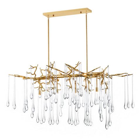 Willa Arlo Interiors Zapata 8 - Light Unique Geometric Chandelier with Crystal Accents - Wayfair Canada Tree Branch Frame, Branch Frame, Contemporary Kitchen Island Lighting, Geometric Chandelier, Large Dining Room, Metal Chandelier, Room Lighting, Kitchen Island Lighting, Missing Piece