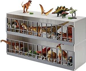 Yamazaki Home Two-Tier Toy Dinosaur and Animal Display Storage Rack, Childrens' Toy Bin Organizer Box, Plastic, Stackable, No Assembly Req. Toy Bin Organizer, Toy Bin, Úložný Box, Toy Bins, Toy Display, Toy Storage Boxes, Closet Accessories, Display Storage, Dinosaur Toys