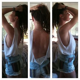 love always: DIY backless shirt Diy Open Back Shirt, Diy Backless Top, Diy Backless Shirt, Diy Backless, Cut Tshirt Diy, T Shirt Hacks, Backless Shirt, Shirt Tutorial, Shirt Hacks