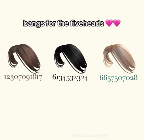 Colored Bangs, Black Hair Bangs, Brown Hair Roblox, Preppy Kids, Blonde Bangs, Y2k Hair, Emo Roblox Avatar, Retro Wallpaper Iphone, Black Hair Roblox