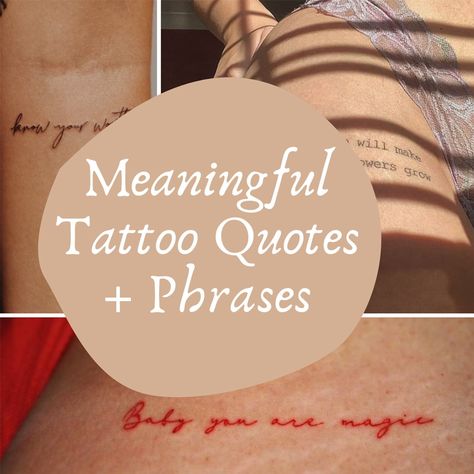 Meaningful Tattoo Quotes + Phrases - Tattoo Glee Book Quotes Tattoo, Book Tattoo Ideas, Book Inspired Tattoos, Inspiring Quote Tattoos, Meaningful Wrist Tattoos, Kid Name Tattoo, Quote Tattoos Girls, Bible Verse Tattoos, Verse Tattoos