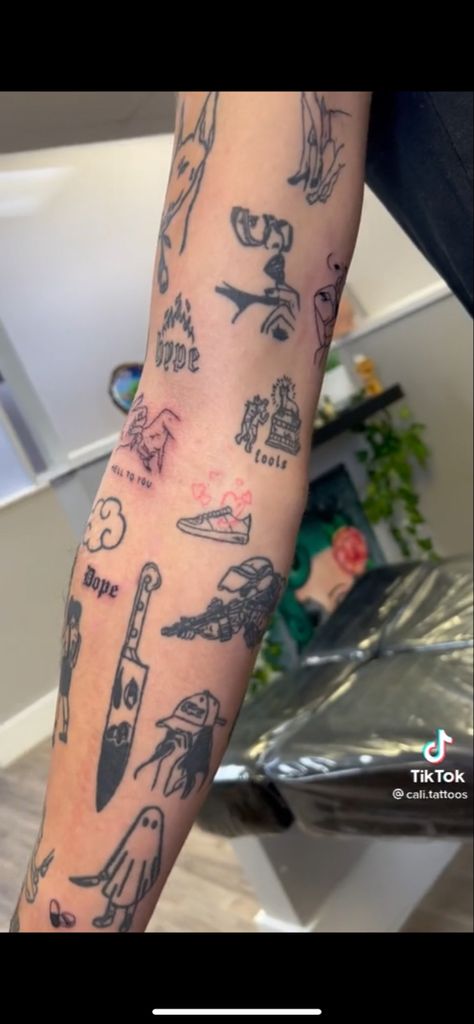 Patchwork Tatoos Man Arm, Sknerus Mckwacz Tattoo, Minimalists Tattoos, Men’s Patchwork Tattoos, Ezra Aesthetic, Man Arm, Patchwork Sleeve, Puff Puff, Puff And Pass