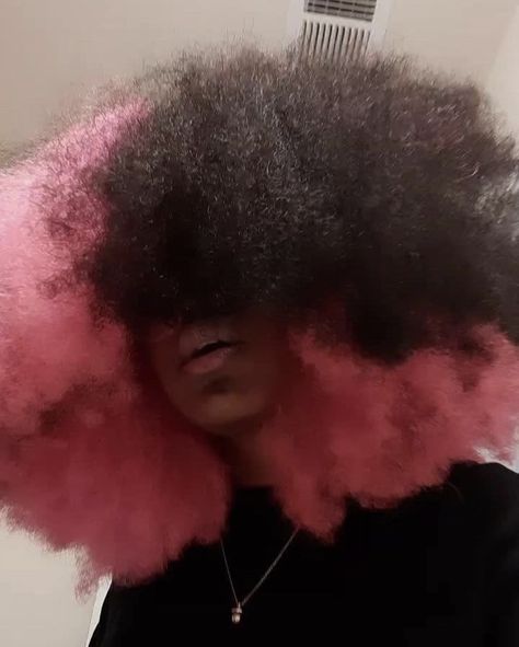 Curly Hair Asethic, Brown Afro Hair Color 4c, Pink Skunk Stripe Curly Hair, Hair Asethic, Skunk Stripe Hair Blonde, Pink Afro Hair, Skunk Stripe Curly Hair, Afro 4c Hairstyles, Pink Peekaboo Hair