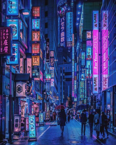 Cyberpunk Japan Asian City, City At Night, City Street, Cyberpunk, At Night, Tokyo, Walking, Neon Signs, Neon