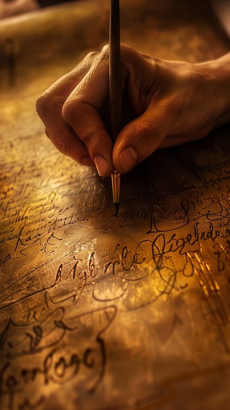 "Historical Manuscript Writing: An illuminated view of a #scribe diligently inscribing antique script on a timeworn #vellum using a quill. #calligraphy #heritage #illumination #antiquity #retroart #aiart #aiphoto #stockcake ⬇️ Download and 📝 Prompt 👉 https://stockcake.com/i/historical-manuscript-writing_493529_1039664" Manuscript Writing, Writing Images, City Of God, Vintage Writing, Vintage Pens, Writing Essentials, Cursive Handwriting, Writing Instruments, Retro Art