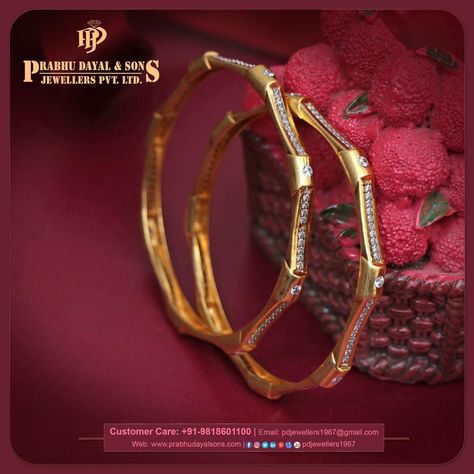 Add a twist of Style to your Beautiful Wrists with Diamond Studded Bangles that will make your Heart go Awe.. Visit us & have a look at our Stunning New Collection.. #prabhudayalandsonsjewellers #madangir #newdelhi #diamond #jewellery #bangles #foreverlove #bridaljewellery #brideslove #diamondjewellery #diamondaddict #diamondslove #girlslovefordiamonds #indianbride #classic #look #glamour #luxury #stylish #jewellerylove #majikcolors Jewellery Bangles, Bangles Design, Gold Bangles Design, Bangle Designs, Diamond Jewellery, Forever Love, Your Beautiful, Gold Bangles, Indian Bride