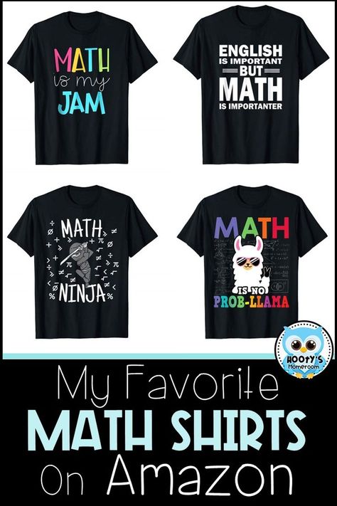 Are you looking for a cute, affordable teacher shirt? Amazon has some really great shirts for elementary math teachers for less than $20 and they come with prime shipping. Who knew? #mathteacher #teachershirts Math Tshirts, Shirts For Teachers, Math Classroom Decorations, Math Teacher Humor, Math Teacher Shirts, Math Shirts, School Leadership, Math Test Prep, Math Words