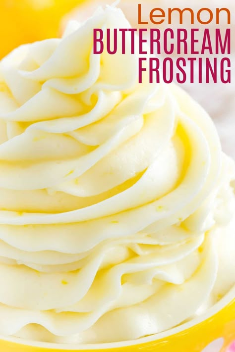 Lemon Cake Icing, Lemon Cake Frosting, Lemon Frosting Recipes, Lemon Buttercream Icing, Moist Lemon Pound Cake, Homemade Frosting Recipes, Easy Buttercream Frosting, Lemon Buttercream Frosting, Homemade Buttercream