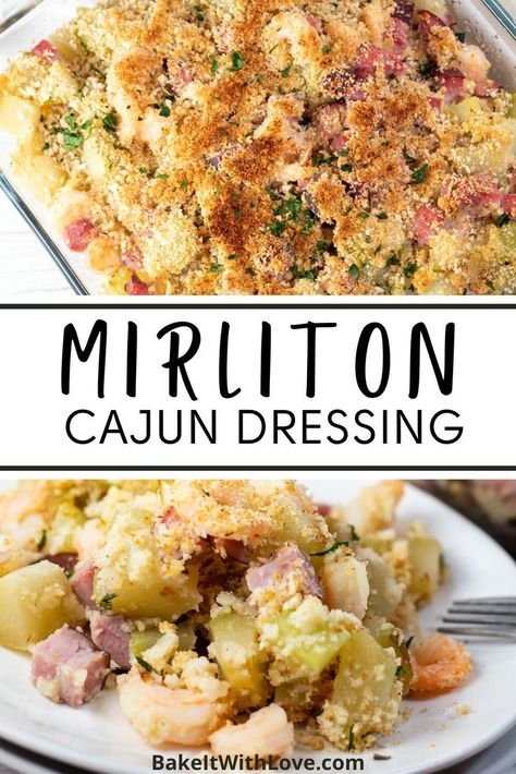 mirliton dressing Mirliton Dressing, Mirliton Recipe, Cubed Ham, Classic Cajun Recipes, Popular Casseroles, Chayote Recipes, Chayote Squash, Bread Dressing, Ham Casserole