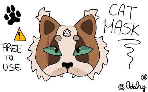 Cat therian mask idea free to use! I hope yall like it! Cat Mask Ideas Therian, Cat Therian Mask Idea, Therian Mask Drawing, Brown Cat Therian Mask, Therian Mask Ideas Free To Use, Therian Mask Ideas Free To Use Drawing, Calico Cat Therian Mask, Free Therian Mask Ideas, Therian Cat Mask Ideas