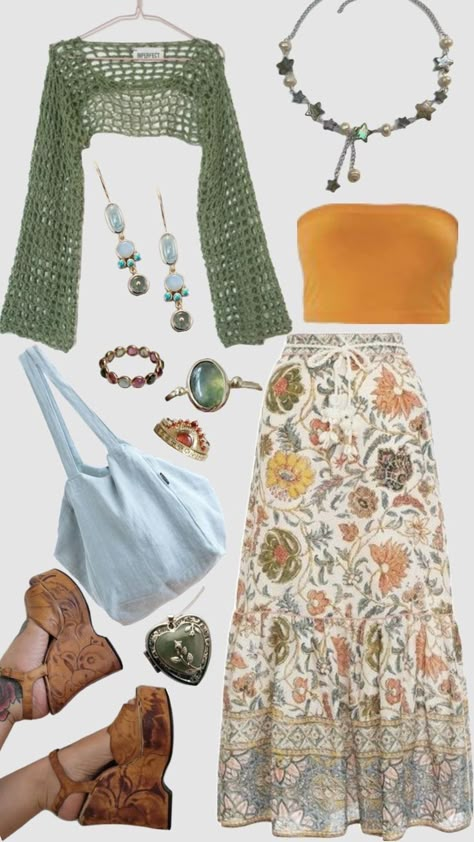 Earthy Aesthetic Outfits Plus Size, Outfits For August, Girly Clothing Aesthetic, Apron Belly Outfits Summer, Spring Fairycore Outfits, Spring Outfits For Church, Spring Cottagecore Outfits, Crochet Outfits Aesthetic, Vintage Cottagecore Outfits