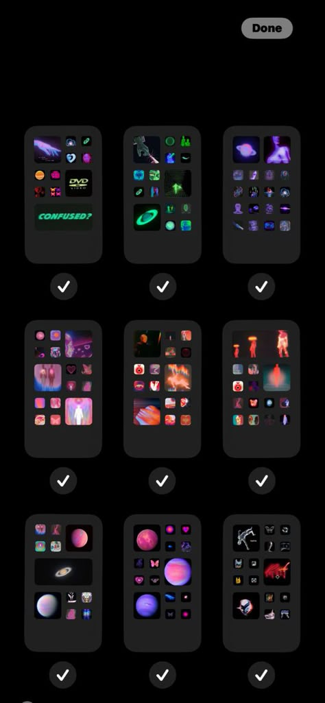 Cyberpunk Ios Theme, Wallpaper Inspo Widgets, Cool Phone Themes, Phone Themes Dark, Home Screen Inspo, Iphone Layouts, Pastel Iphone Wallpaper, Vaporwave Wallpaper, Iphone Ideas