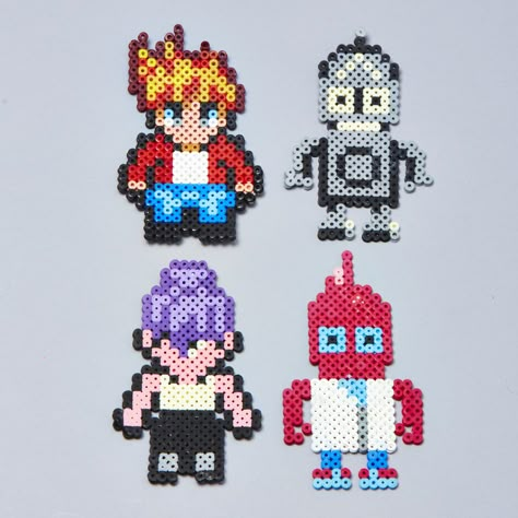 futurama team #perlerbeads Futurama Perler Beads, Nerdy Perler Beads, Perler Creations, Pixel Beads, Pearl Beads Pattern, Easy Perler Beads Ideas, Hamma Beads, Hama Bead, Diy Perler Bead Crafts