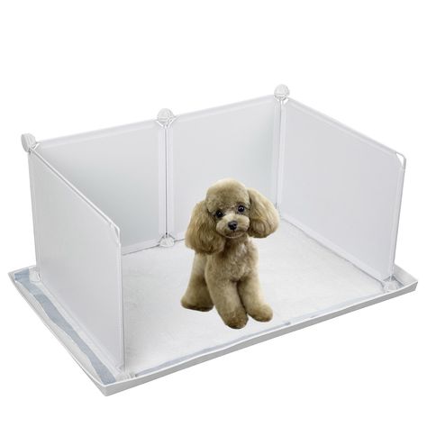 PRICES MAY VARY. 💕 [Perfect Protect for Wall and Floor] Doggie pee pad holder tray preventing urine from splashing onto the wall, floor,carpet and sofa.It also perfect for edge peeing dog puppy,elevated edges prevents pee from flowing on to the floor.It is great for house training. 💕 [Enclosure Splash Guard] The enclosure splash guard is composed of several plastic sheets and connectors you could DIY the splash guard according to your requirements. 💕 [Easy to Assemble] During assembly, Please Dog Potty Box, Indoor Dog Potty, Dog Litter Box, Dog Pee Pads, Apartment Dogs, Dog Potty, Dog Pee, Indoor Dog, Floor Carpet