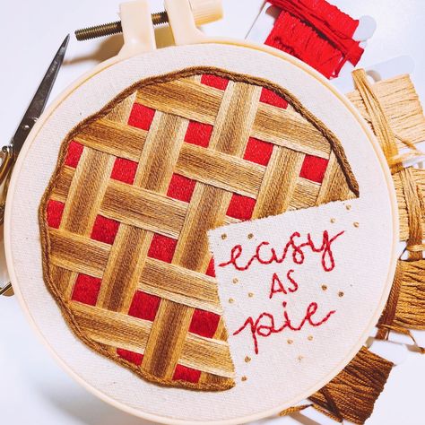 Pie Embroidery, Cranberry Pie, Colour Codes, Kinds Of Pie, Thanksgiving Pumpkin Pie, Pdf Embroidery Pattern, Thanksgiving Pie, Thanksgiving Pies, Knitting Fashion