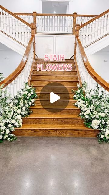 Ashlee | activewear enthusiast + florist on Instagram: "If your venue has stairs… you need stair flowers!!!🌸 

#florists #stairflowers #weddingday #wedding #flowers #eventflorist" April 21, Florist, Wedding Flowers, Stairs, Wedding Day, Weddings, Flowers, On Instagram, Instagram