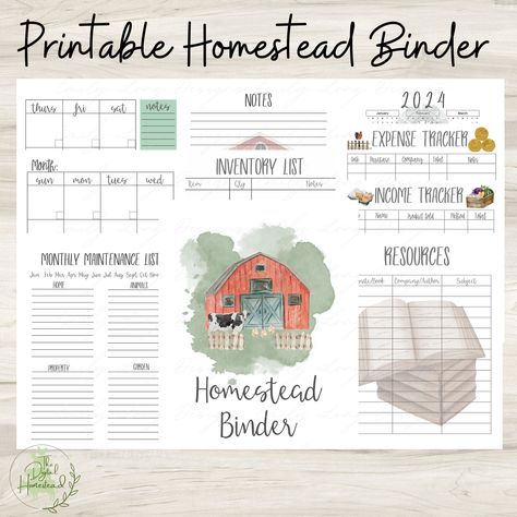 Manage your homestead and all its various aspects in one convenient place. Keep track or income, expenses, inventory as well as monthly tasks all around the homestead.   You will receive 15 letter sized pages to print as many times as you need. It includes a 2024 calendar as well as undated monthly calendar pages. Keep your records consistent year after year. If you need additional pages or a different size, please contact me for a custom planner See shop or links below for matching Garden Planner, Chicken Journal, Rabbit Journal, and Kitchen Binder. OR PURCHASE ALL TOGETHER HERE AND SAVE 20%: This is a digital product. NO physical product will be shipped. Once payment is received, Etsy will automatically send you your receipt which will include the link to download your purchase. This ema Homestead Planner, Farm Management, Undated Monthly Calendar, Homestead Farm, Homestead Gardens, Homesteading Skills, Printable Business, Garden Planner, Custom Planner