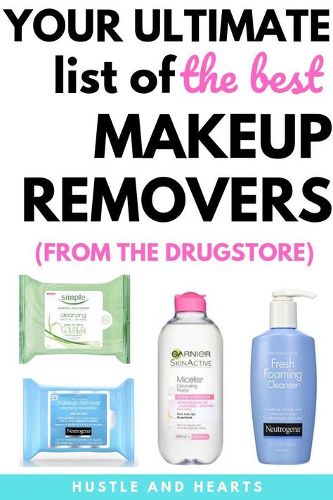 If drugstore beauty is up your alley, you're going to love this list of the best drugstore makeup removers. Whether you have sensitive skin, oily skin, or acne prone skin, there's a drugstore makeup remover that is perfectly suited for your skin type. Plus, you can save some money and get your makeup remover at the drugstore for a budget friendly option. Removing your makeup is key to skincare, so check out this comprehensive list of the best drugstore makeup remover for your healthiest skin Homemade Makeup Remover, Drugstore Makeup Tutorial, Best Makeup Remover, Makeup Removers, Homemade Makeup, Best Drugstore Makeup, Neutrogena Makeup, The Best Makeup, Makeup Remover Wipes