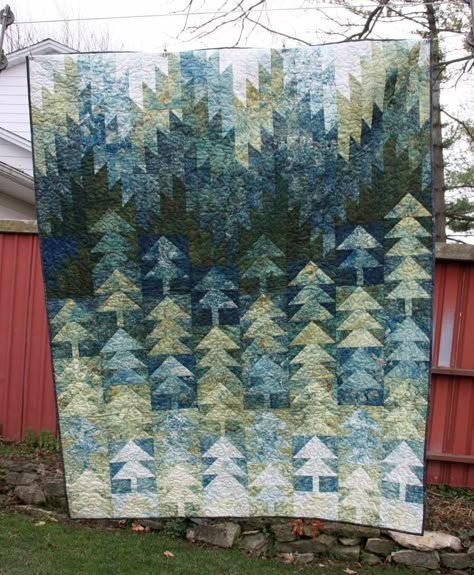 Winter Solstice Quilt, Delectable Mountain Quilt, Northern Lights Quilts, Christmas Present Quilt, Solstice Quilt, Project Linus Quilts, Ombre Quilt, Mountain Quilt Pattern, Quilt Landscape