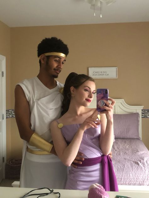 Hercules Costume Diy, Megara And Hercules Costumes, Hercules And Meg Costume, Hercules Disney Megara, Greek Gods And Goddesses Costumes, Hercules Cosplay, Megara Costume, Meg Costume, Hercules And Meg