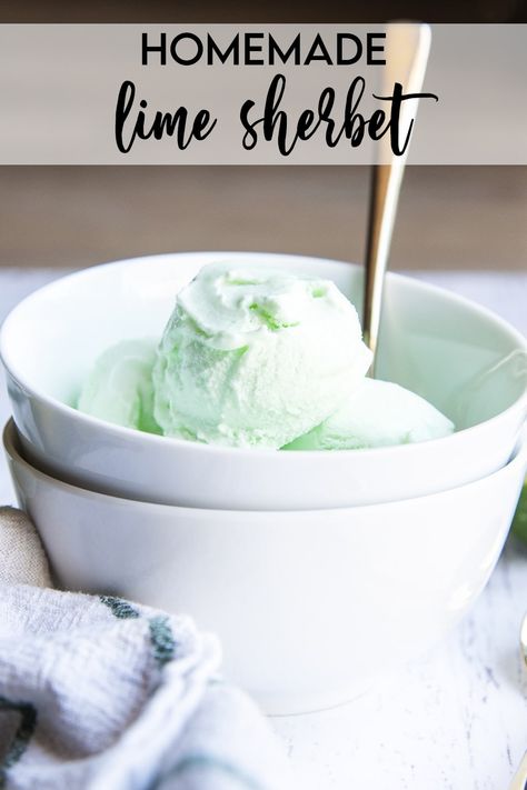 Homemade Sherbet, Lime Sherbet Punch, Kitchen Aid Ice Cream Recipes, Cuisinart Recipes, Lime Sherbert, Kitchen Aid Ice Cream, Fancy Ice Cream, Sherbet Recipes, Cool Whip Desserts