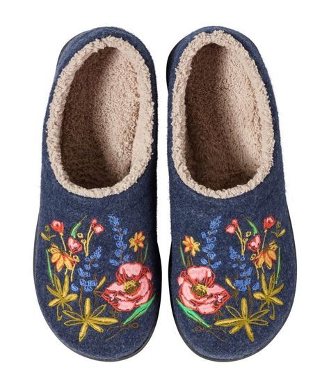 Women's Slippers on Sale | Sale at L.L.Bean Floral Slippers, Wool Clogs, Fleece Socks, Camila Morrone, Clogs Style, Liner Socks, Slipper Shoes, Ll Bean, Happy Place