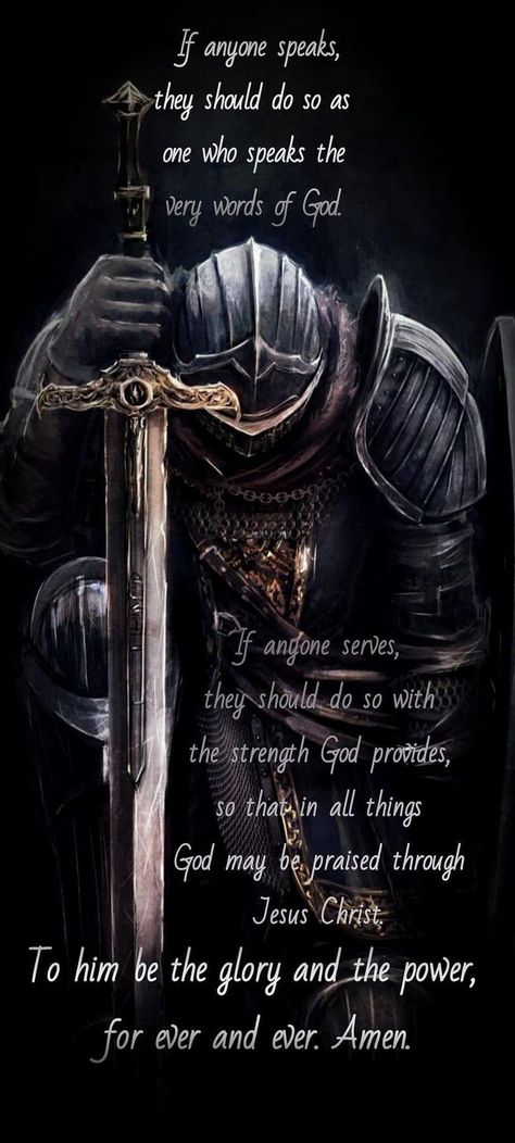 Christian Warrior Tattoo, God Iphone Wallpaper, God's Warrior, Knee Armor, Warrior Of God, Armor Of God Tattoo, Templar Knights, Religious Sayings, Smart Hacks