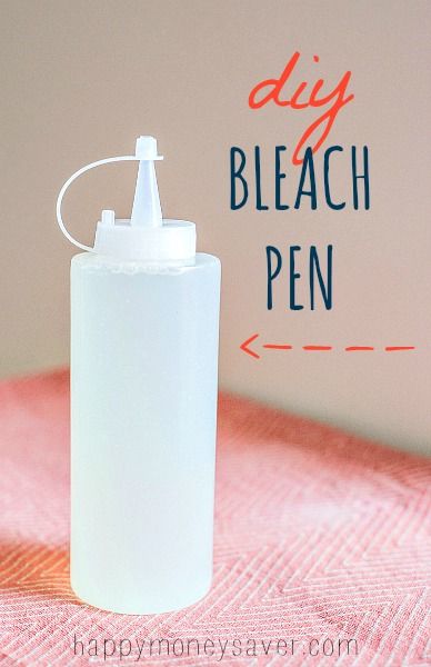 Make your own bleach pen for pennies on the dollar! 3 simple ingredients make this homemade hack a no-brainer! happymoneysaver.com Diy Bleach Pen, Bleach Stamping, Bleach Pen Diy, Homemade Bleach, Diy Bleach, Bleach Shirt Diy, Bleach Pen, Tie Dye Crafts, Pen Diy