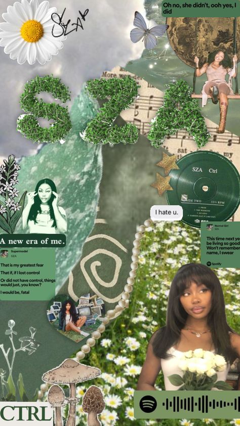 CRTL wallpaper💚📺#SZa#green#wallpaper #crtl Aesthetically Pleasing Wallpaper, Paper Hello Kitty, Sza Wallpapers, Sza Collage Wallpaper, Sza Collage, Sza Songs, Mystic Wallpaper, Sza Aesthetic, R And B