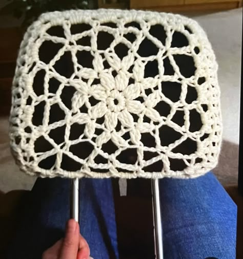 Crochet Headrest Cover Free Pattern, Crochet Headrest Cover, Car Seat Crochet, Headrest Cover, Crochet Car, Car Seat Headrest, Head Covering, Crochet Ideas, Car Seat