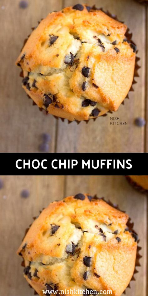 CHOC CHIP MUFFINS Choc Chip Muffins Recipe, Marshmallow Slice, Choc Muffins, Best Chocolate Chip Muffins, Best Muffins, Chocolate Chip Muffins Easy, Choc Chip Muffins, Vanilla Muffins, Weekly Recipes