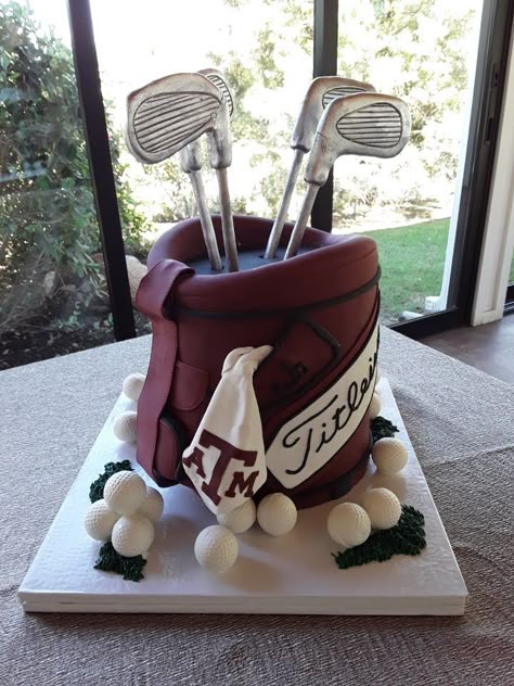 Golf Bag Cake, Golf Grooms Cake, Golf Ball Cake, Golf Themed Cakes, 75 Birthday Cake, Golf Birthday Cakes, Cake Design For Men, Golf Theme Party, Golf Cake