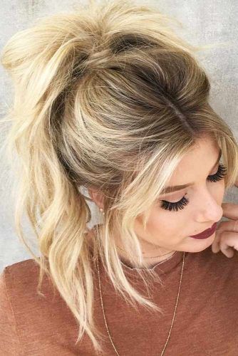 Cute Casual Versions of a Ponytail with Bangs ★ See more: http://lovehairstyles.com/casual-ponytail-with-bangs/ Messy Ponytail Hairstyles, Bangs Ponytail, Pony Hairstyles, High Ponytail Hairstyles, Ponytail Hairstyles Easy, Cute Ponytails, Messy Ponytail, Prom Hairstyles For Long Hair, High Ponytails