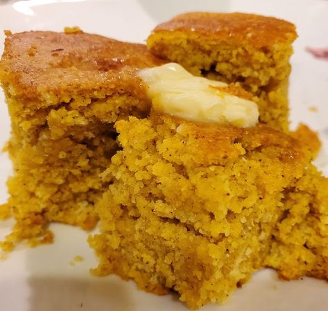 Pumpkin Maple Cornbread, Jiffy Pumpkin Cornbread, Pumpkin Cornbread Recipe Jiffy, Pumpkin Cornbread Jiffy, Quick And Easy Cornbread, Sugar Doughnut Recipe, Maple Cornbread, Baked Doughnut Recipes, Easy Cornbread