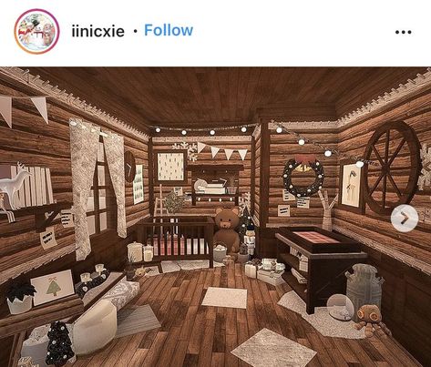 Roblox Bloxburg Christmas House, Grunge House Bloxburg, Bloxburg Cabin Bedroom, Bloxburg Cabin Interior, Christmas Cabin Bloxburg, Rustic Bloxburg House, Bloxburg Cabin Ideas, Cabin Bloxburg, Bloxburg Color Schemes