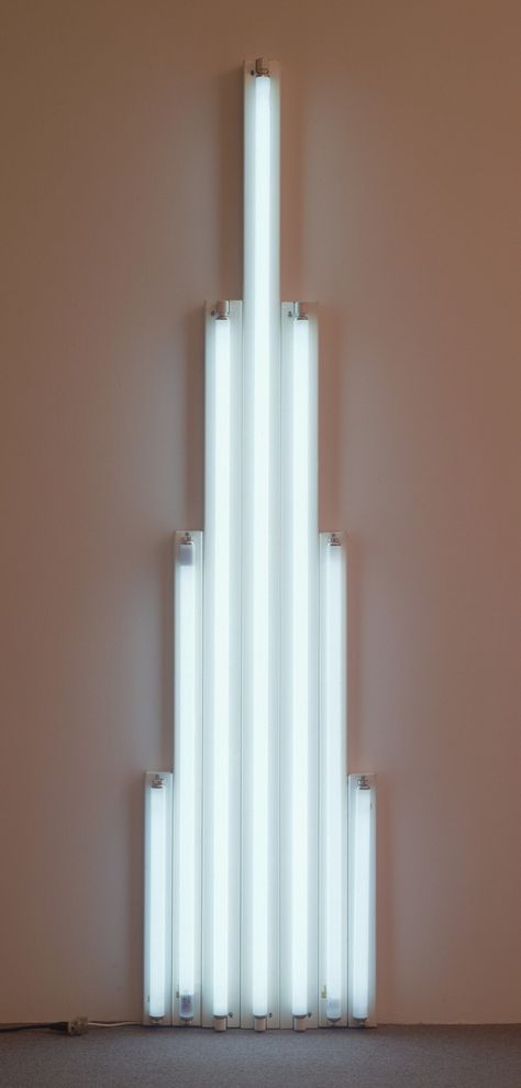 Dan Flavin. "monument" 1 for V. Tatlin. 1964 | MoMA Art History Timeline, Post Modernism, Dan Flavin, New York Painting, Art Terms, Modern And Contemporary Art, Fluorescent Tube, Light And Space, Fluorescent Light