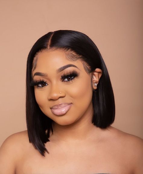 Graduation Hairstyles For Black Women, Grad Hair, Sleek Bob Hairstyles, Brown Girls Makeup, Natural Glam Makeup, Hair Bundle Deals, Makeup For Black Skin, Brazilian Hair Bundles, Brown Skin Makeup