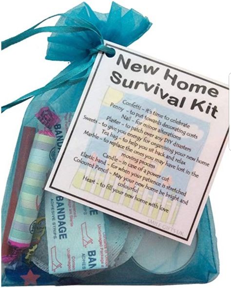 Cute little gift, cheap and easy to put together. Home Survival Kit, Home Survival, New Home Quotes, Congratulations Gifts, Survival Kit Gifts, Smile Gift, Survival Kits, Love Balloon, Anniversary Funny